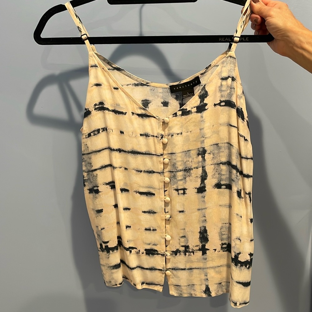 Sanctuary Button Front Horizon Tie Dye Tank